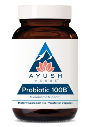 Ayush Herbs Probiotic 100B -- probiotic supplement, digestive health.