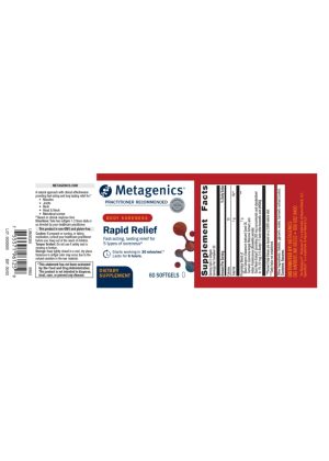Metagenics Rapid Relief -- fast-acting relief, natural ingredients. - Back