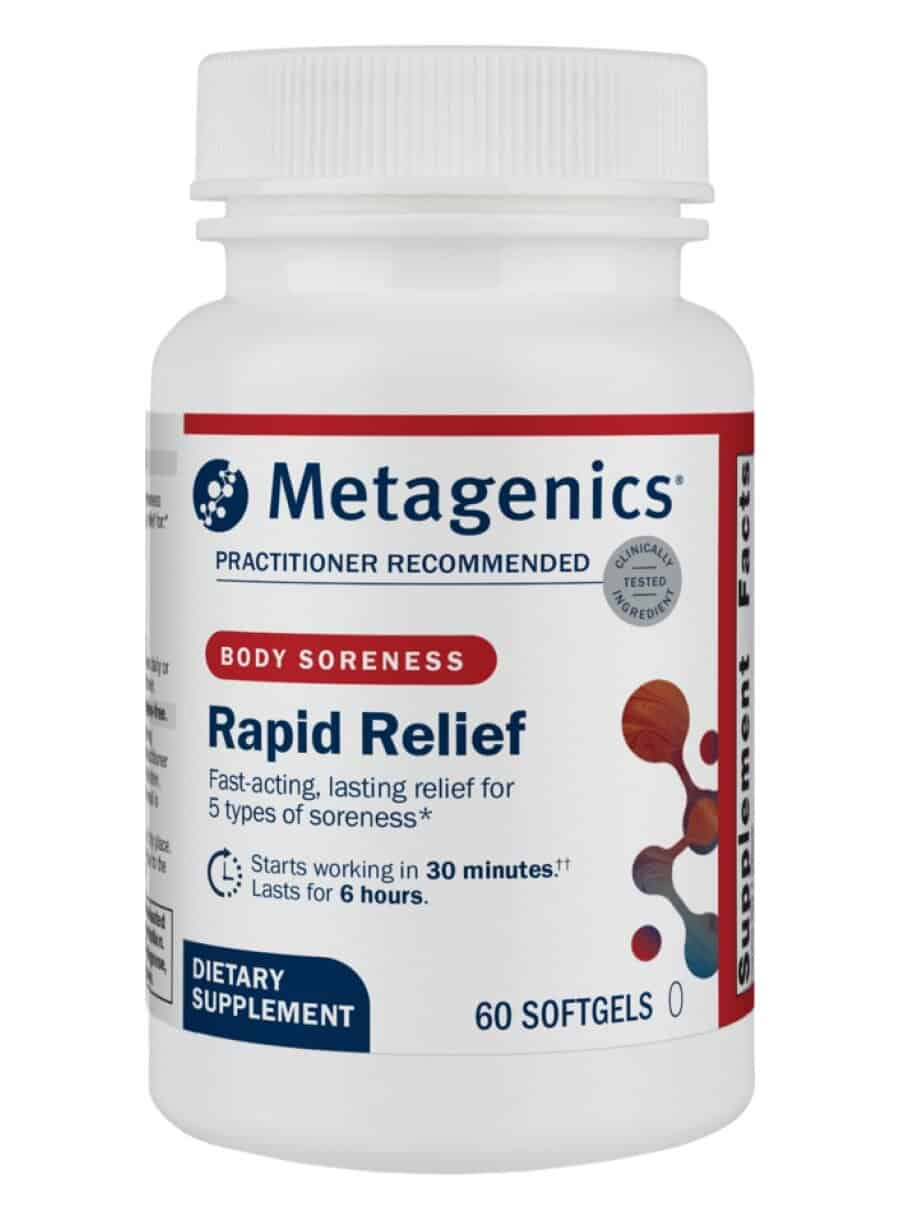 Metagenics Rapid Relief -- fast-acting relief, natural ingredients.