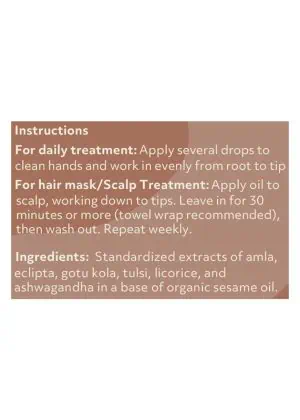 Ayush Herbs Rejuvenating Hair Oil -- hair oil, scalp treatment. - Back