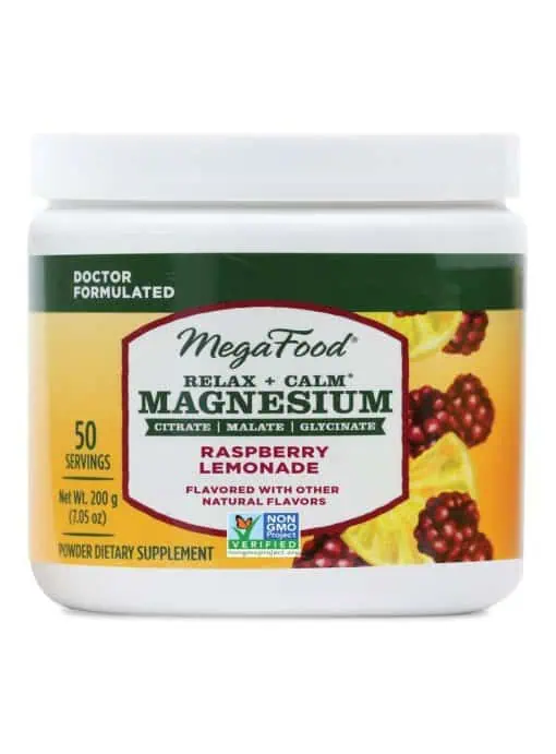 MegaFood Relax + Calm Magnesium Powder-Raspberry Lemonade Flavor -- magnesium powder, relaxation supplement