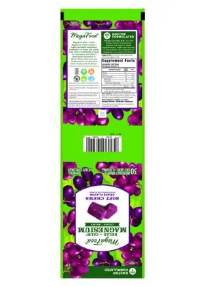 Megafood Relax + Calm Magnesium Soft Chews -- magnesium supplement, grape flavor - Back