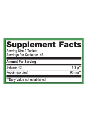 Metagenics SpectraZyme(R) Betaine HCI + Pepsin -- digestive support, stomach health. - Back