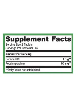 Metagenics SpectraZyme(R) Betaine HCI + Pepsin -- digestive support, stomach health. - Back