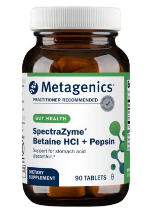 Metagenics SpectraZyme(R) Betaine HCI + Pepsin -- digestive support, stomach health.