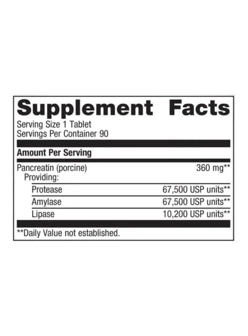 Metagenics SpectraZyme Pancreatic Enzymes -- digestive support, enzyme complex. - Back