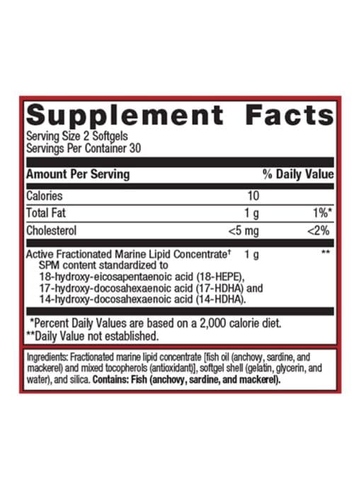 Metagenics SPM Active -- joint support, marine lipid concentrate. - Back