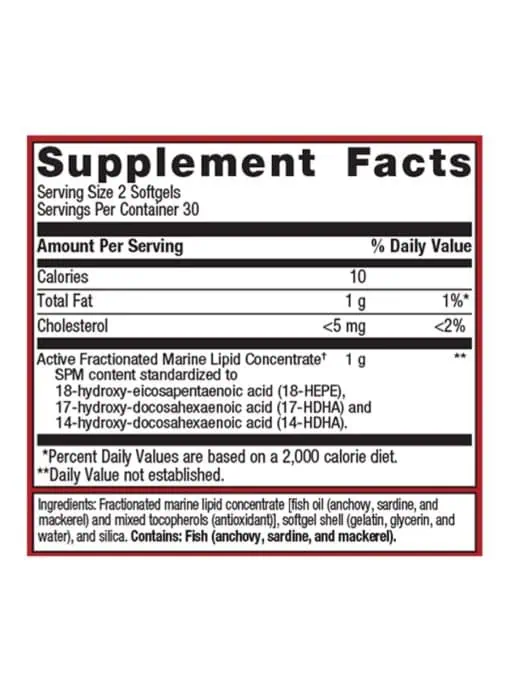 Metagenics SPM Active -- joint support, marine lipid concentrate. - Back