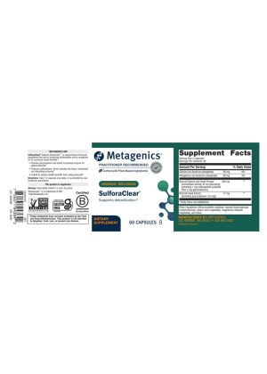Metagenics SulforaClear(TM) -- broccoli supplement, detox support. - Back