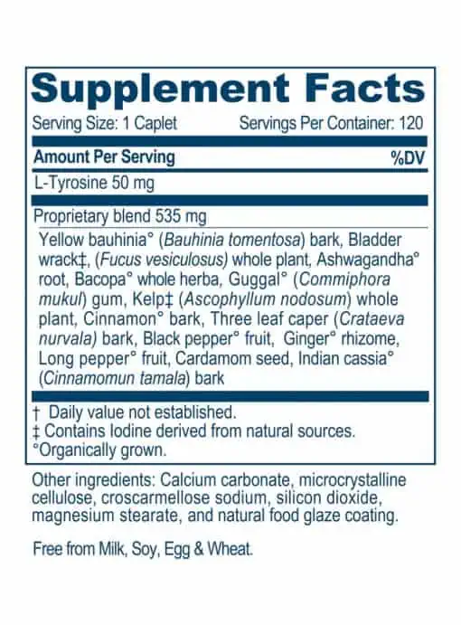Ayush Herbs Thyro-M -- thyroid support, metabolism booster. - Back