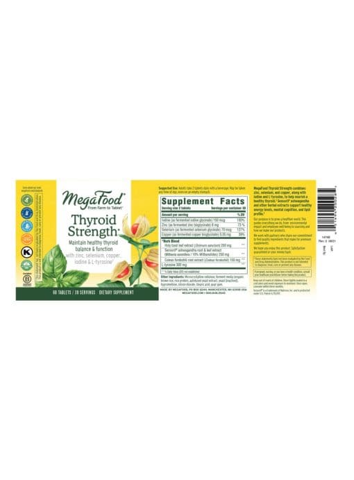 MegaFood Thyroid Strength -- thyroid support, metabolic health - Back