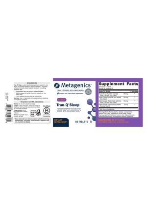 Metagenics Tran-Q Sleep -- sleep supplement, relaxation support. - Back