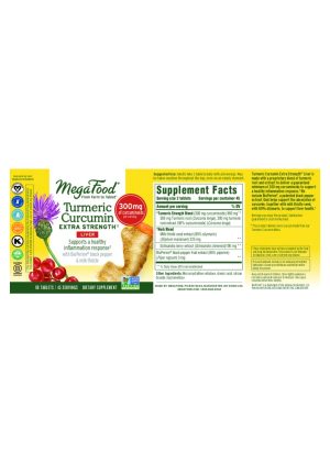 MegaFood Turmeric Curcumin Extra Strength -- turmeric supplement, liver health - Back