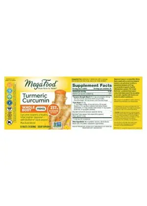 Megafood Turmeric Curcumin Minis - Whole Body, turmeric supplement, inflammation support - Back