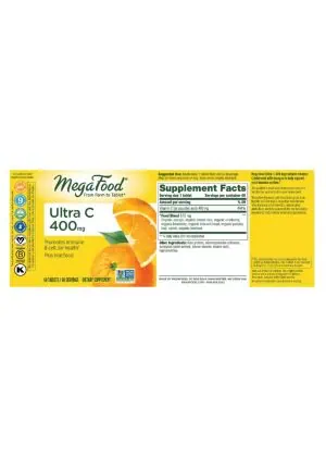 MegaFood Ultra C 400 -- immune support, vitamin C - Back