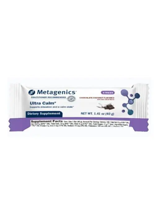 Metagenics Ultra Calm Bar, Chocolate Coconut -- stress relief, relaxation support.
