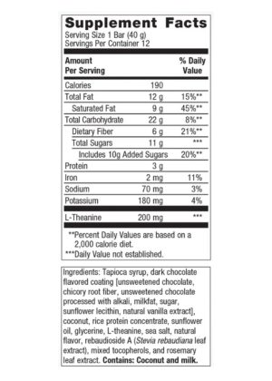 Metagenics Ultra Calm Bar, Chocolate Coconut -- stress relief, relaxation support. - Back