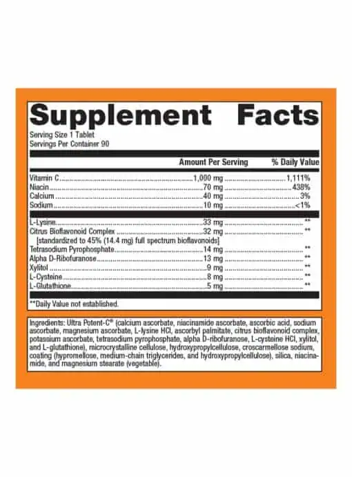 Metagenics Ultra Potent-C(R) 1000 Vitamin C -- vitamin C, immune support - Back
