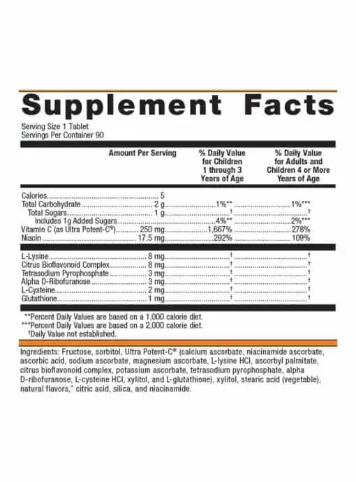 Metagenics Ultra Potent-C(R) Vitamin C Chewable -- vitamin C, immune support - Back