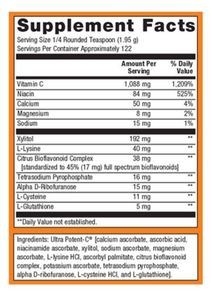 Metagenics Ultra Potent-C(R) Vitamin C Powder -- vitamin C powder, immune support. - Back