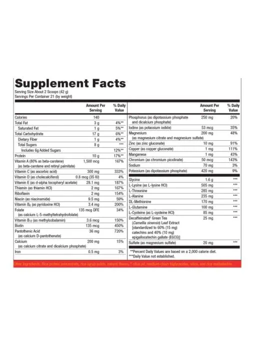 Metagenics UltraClear Plus(R) Detox Powder, Vanilla - Back