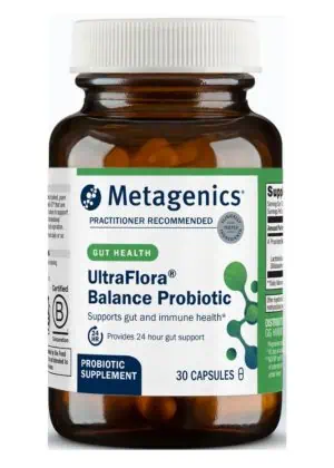 Metagenics UltraFlora(R) Balance Probiotic -- probiotic supplement, gut health.