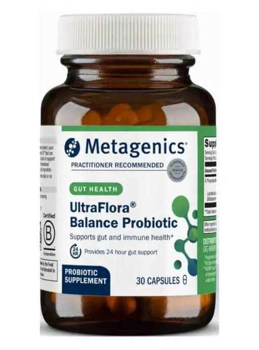 Metagenics UltraFlora(R) Balance Probiotic -- probiotic supplement, gut health.