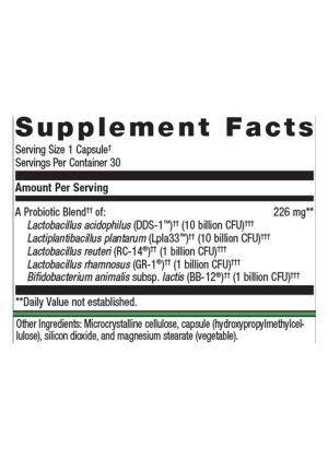 Metagenics UltraFlora Complete Women's Probiotic -- women's probiotic, gut health. - Back