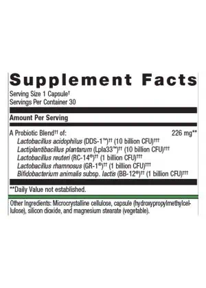 Metagenics UltraFlora Complete Women's Probiotic -- women's probiotic, gut health. - Back