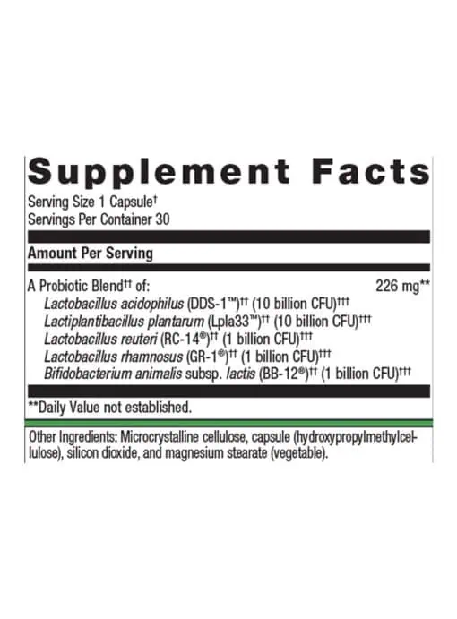 Metagenics UltraFlora Complete Women's Probiotic -- women's probiotic, gut health. - Back