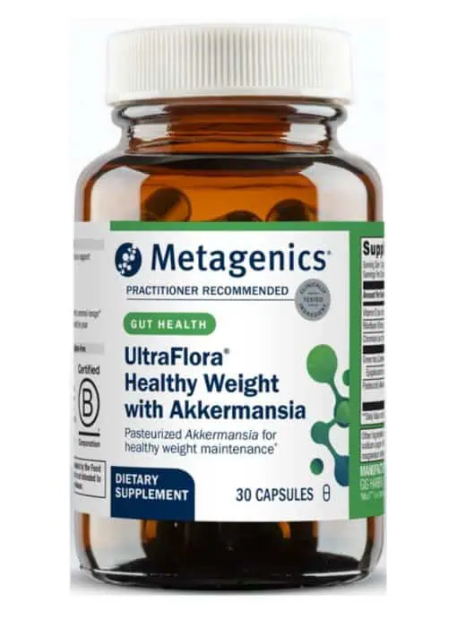 Metagenics UltraFlora Healthy Weight with Akkermansia -- weight management, metabolism support.