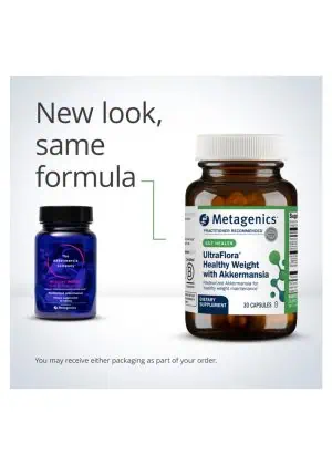 Metagenics UltraFlora Healthy Weight with Akkermansia -- weight management, metabolism support.