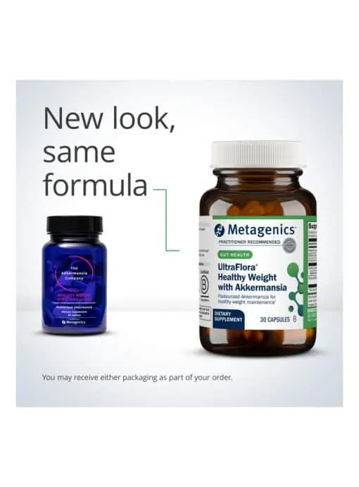 Metagenics UltraFlora Healthy Weight with Akkermansia -- weight management, metabolism support.