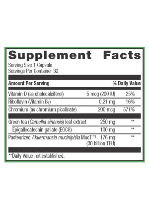 Metagenics UltraFlora Healthy Weight with Akkermansia -- weight management, metabolism support. - Back