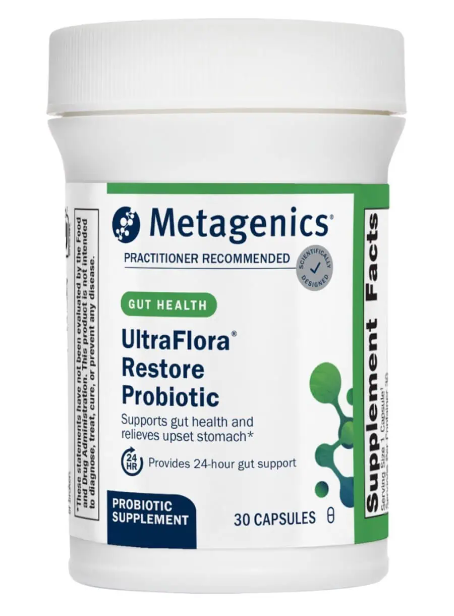 Metagenics UltraFlora(R) Restore Probiotic -- gut health, probiotic support.