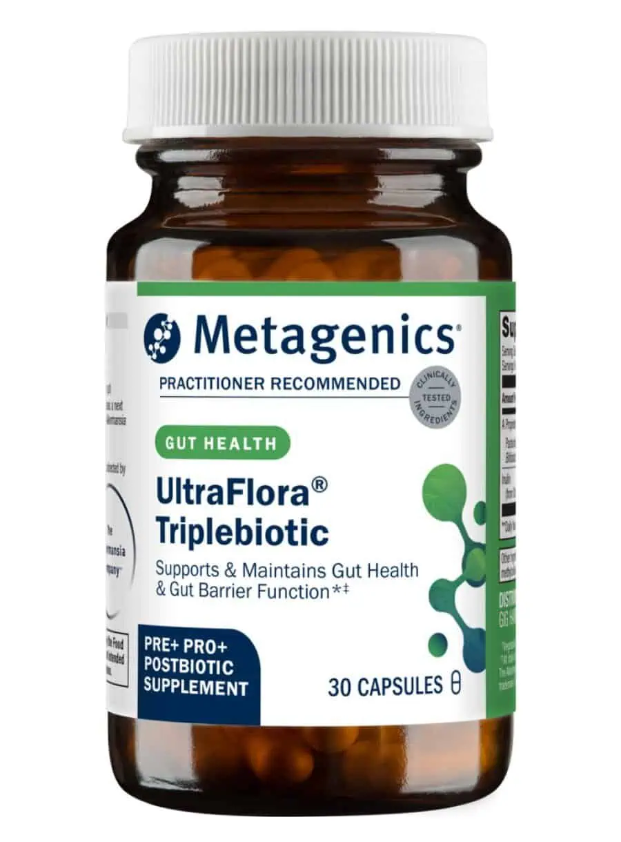 Metagenics UltraFlora(R) Triplebiotic with Akkermansia -- gut health, probiotics.