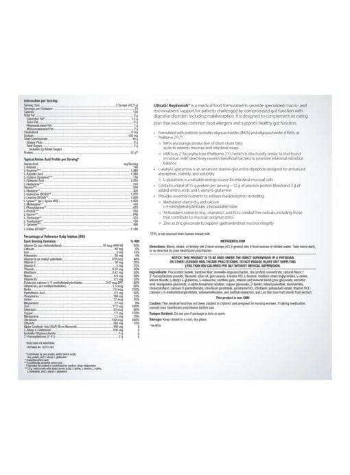 Metagenics UltraGI Replenish(R) -- gut health, digestive support. - Back