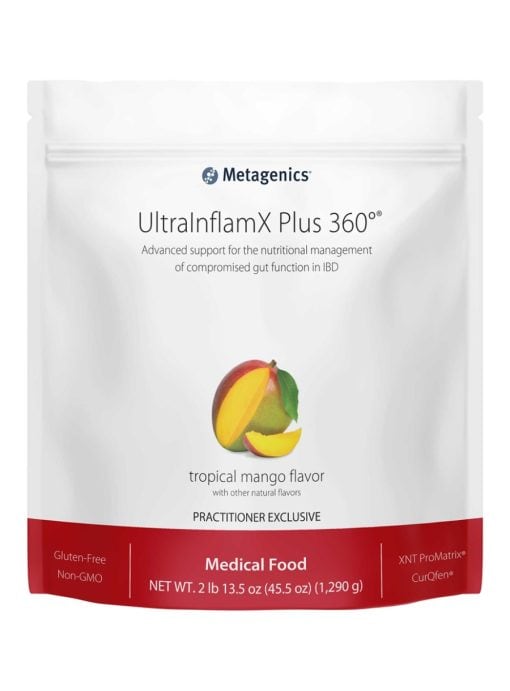 Metagenics UltraInflamX Plus 360(R) - Mango, gut health support, vegan protein.