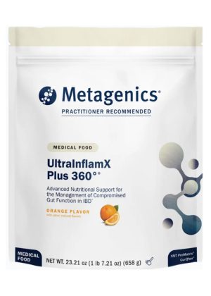 Metagenics UltraInflamX Plus 360(R) - Orange, gut health support, vegan protein.