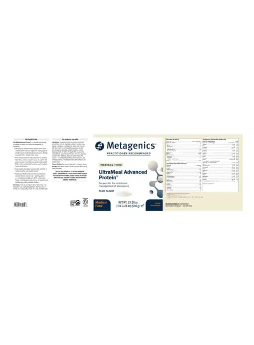 Metagenics UltraMeal Advanced Protein(R) -- protein supplement, nutritional support. - Back