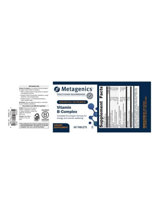 Metagenics Vitamin B-Complex -- vitamin b complex, b vitamins - Back