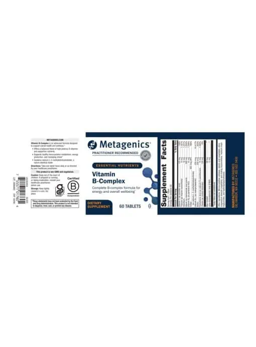 Metagenics Vitamin B-Complex -- vitamin b complex, b vitamins - Back