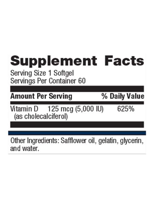 Metagenics Vitamin D3 5000 -- vitamin D, immune support. - Back