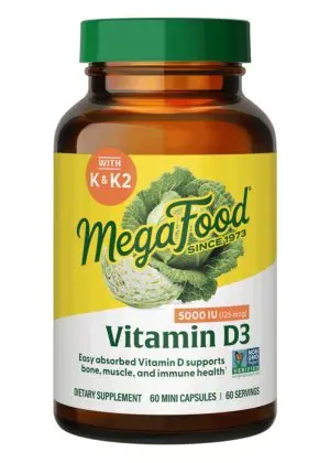 MegaFood Vitamin D3 5000 IU -- vitamin D, bone health