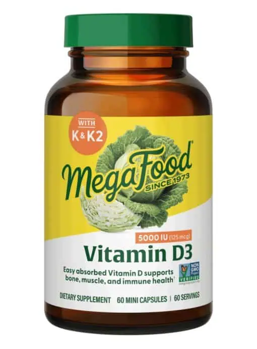 MegaFood Vitamin D3 5000 IU -- vitamin D, bone health