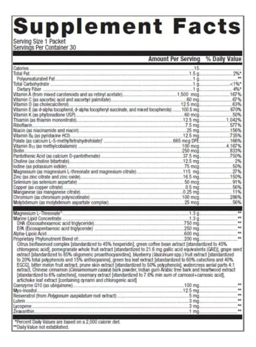 Metagenics Wellness Essentials Brain Health -- brain health, cognitive support. - Back