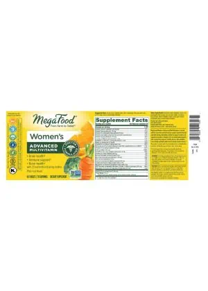 Megafood Women's Advanced Multivitamin -- women's multivitamin, advanced multivitamin - Back