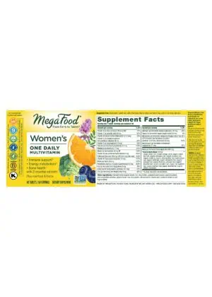 MegaFood Women's One Daily -- multivitamin, women's health - Back