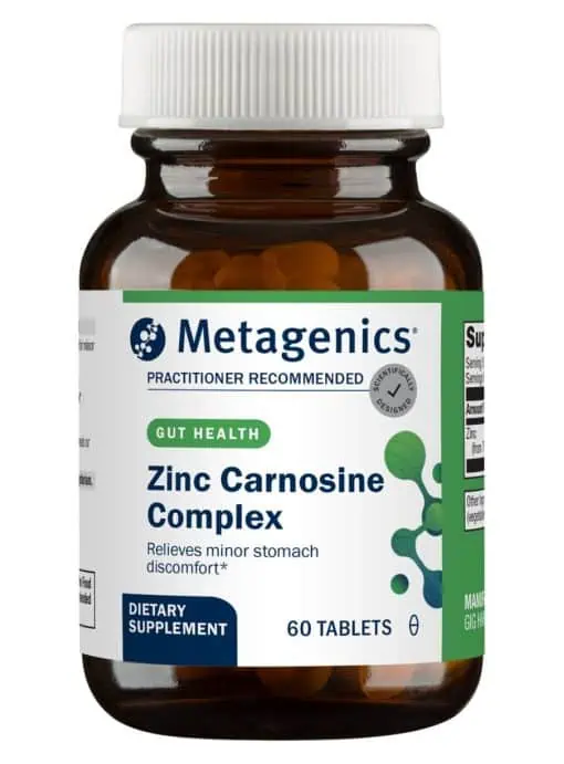 Metagenics Zinc Carnosine Complex -- zinc supplement, gastrointestinal support.
