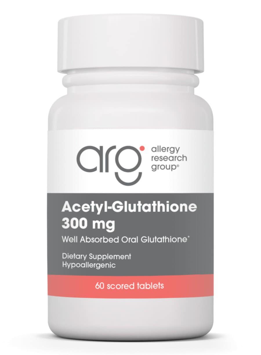 Allergy Research Group Acetyl-Glutathione 300 mg -- glutathione supplement, antioxidant support.